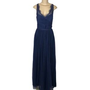 Anthropologie Hitherto Lace Tulle A-Line Formal Evening Prom Maxi Dress Gown 12